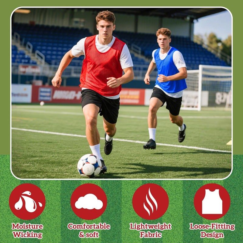 Rainflow Pinnies Soccer Pennies - Set of 6 Team Practice Jersey for Youth Teen Adult,Pennies for Sports,Scrimmage Vest - Image 5